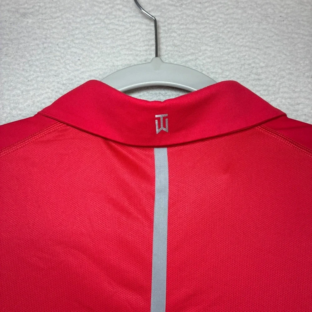 Nike Tiger Woods Collection Golf Polo Shirt Men XL Red Black Stretch 518102-694